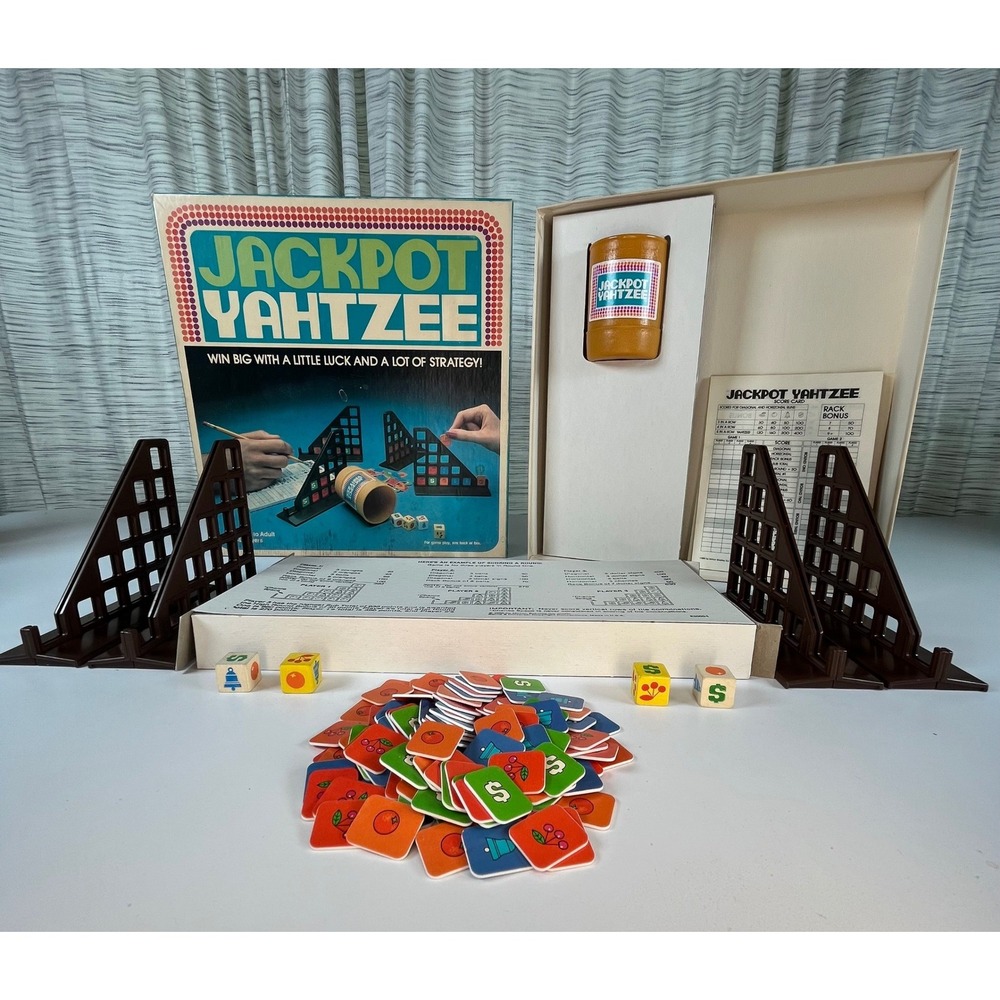 Jackpot Yahtzee Game Milton Bradley Vintage 1980 Strategy Complete